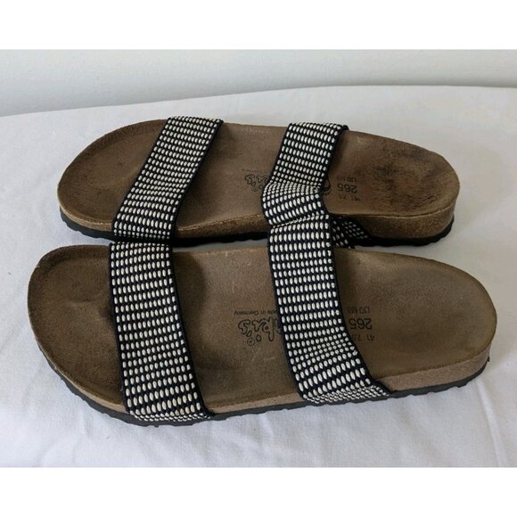 Birkenstock Birki's Curacao Elastic Strap Sandals 41 Women's 10 M8 Black White - Picture 1 of 13